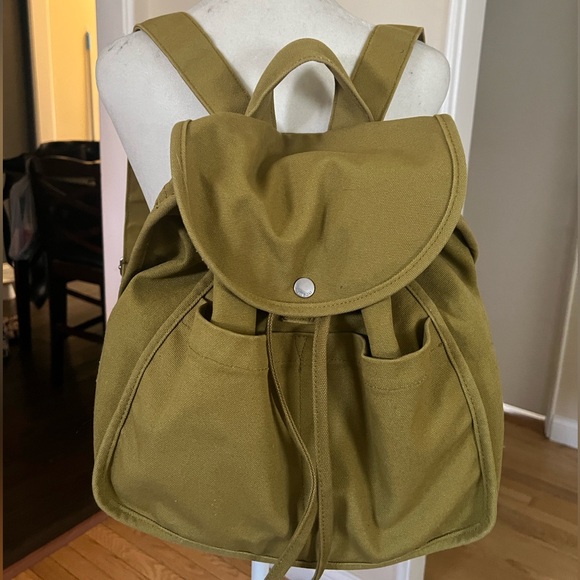 BAGGU Cotton Canvas Drawstring Backpack Purse - Picture 1 of 8